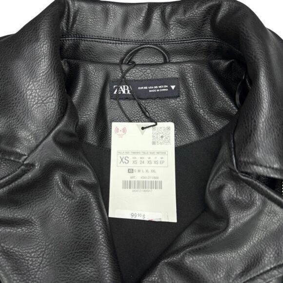Zara Black Faux Leather Dress XS - Picture 8 of 13